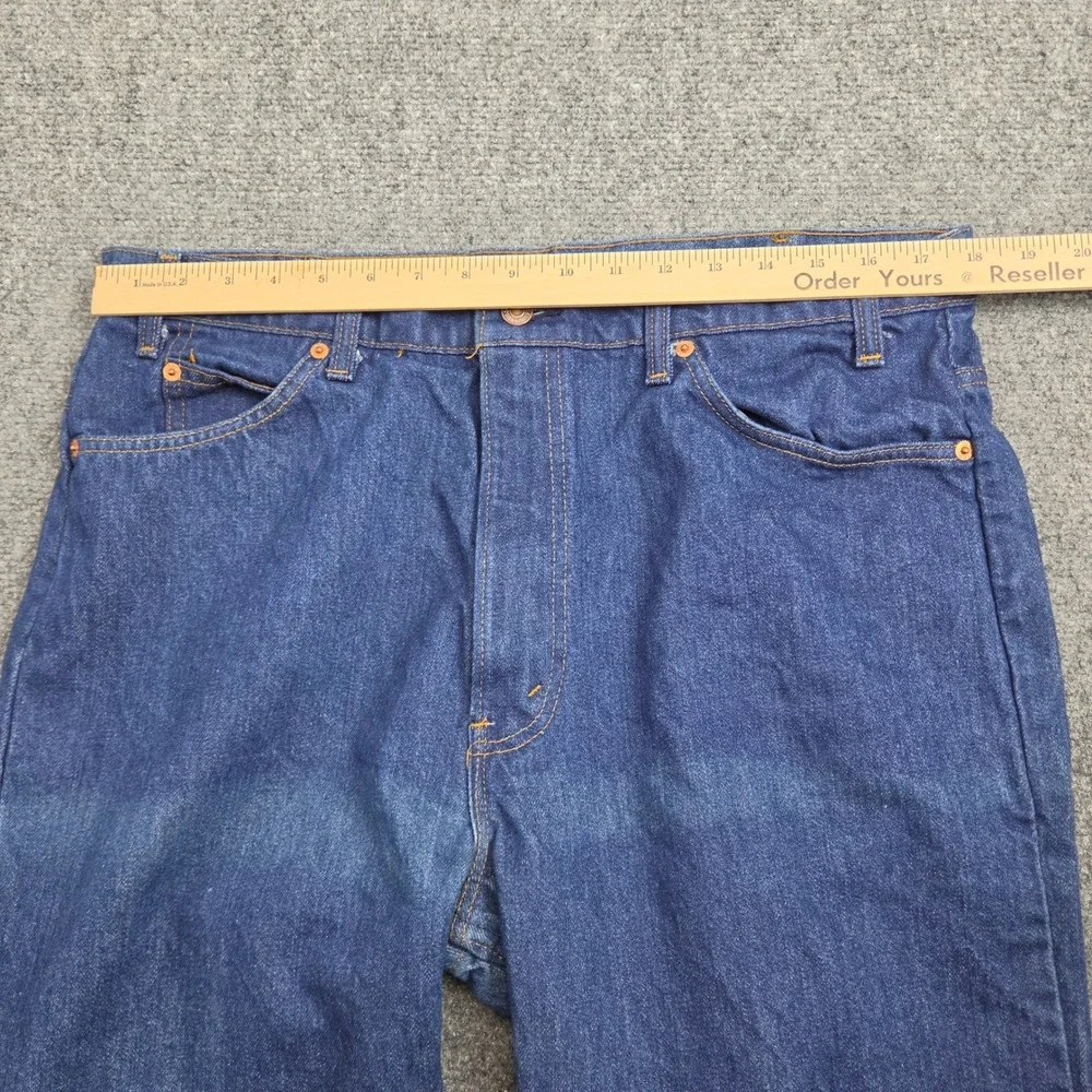 Vintage Levis 509 Jeans 38x32 Blue Orange Tab 80s USA Made Straight Leg 509-0217